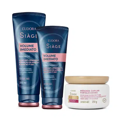 Imagem do produto Combo Shampoo Volume Imediato 250ml + Condicionador 200ml + Máscara Resistência Antiqueda 250g