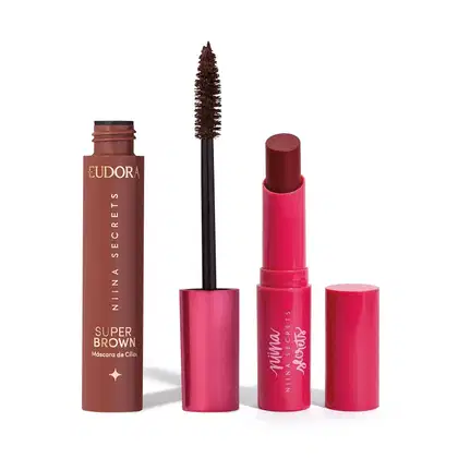 Imagem do produto Kit Eudora Niina Secrets: Hidra Balm Rosa + Máscara de Cílios Super Brown (2 Produtos)