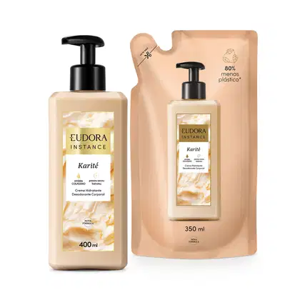 Imagem do produto Combo Instance Karité: Creme Hidratante Desodorante Corporal 400ml + Refil 350ml