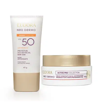 Imagem do produto Combo Neo Dermo: Protetor Solar FPS 50 Sem Cor 40ml + Creme Uniformizador Facial 50g