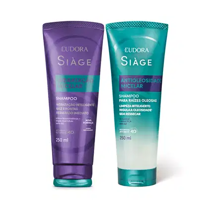 Imagem do produto Kit Eudora Siàge Micelar Shampoo Hidratação + Shampoo Anti Oleosidade (2 Produtos)