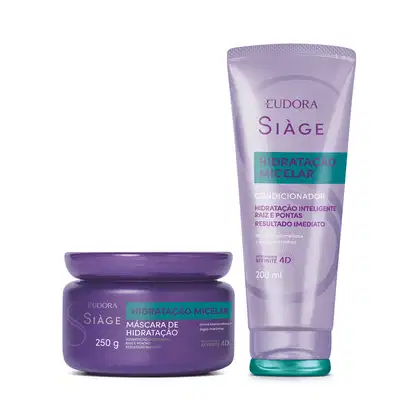 Imagem do produto Kit Eudora Siàge Hidratação Micelar: Máscara Capilar + Condicionador (2 Produtos)