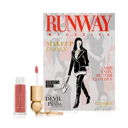 Imagem do produto Combo O Diabo Veste Prada: Palette Runway Magazine 28g + Batom Líquido Fashion Icon Nude 4ml