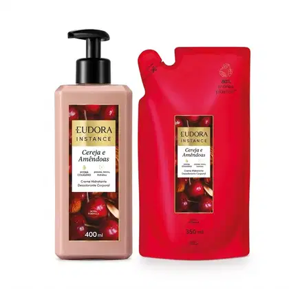 Imagem do produto Combo Instance Cereja e Amêndoas: Loção Corporal 400ml + Refil 350ml