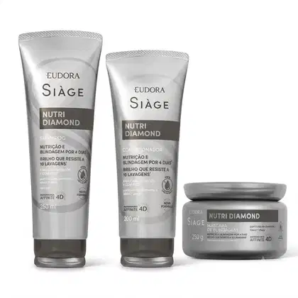 Imagem do produto Combo Siàge Nutri Diamond: Shampoo 250ml + Condicionador 200ml + Máscara Capilar 250g