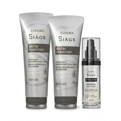 Imagem do produto Combo Siàge Nutri Diamond: Shampoo 250ml + Condicionador 200ml + Óleo Nutritivo 60ml
