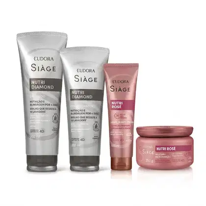 Imagem do produto Combo Siàge Nutri Diamond e Nutri Rosé (4 itens)