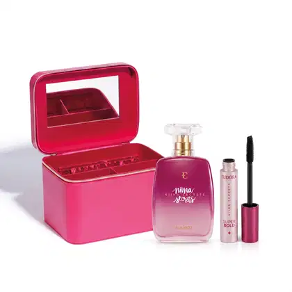 Imagem do produto Combo Niina Secrets: Desodorante Colônia 100ml + Máscara para Cílios Super Bold 10g + Maleta de Maquiagem