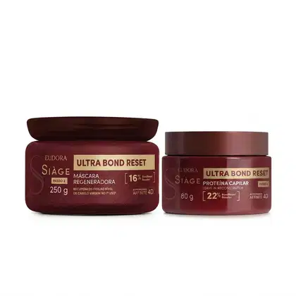 Imagem do produto Combo Siàge Ultra Bond Reset: Máscara Capilar Regeneradora 250g + Leave-In Reconstrutor 80g