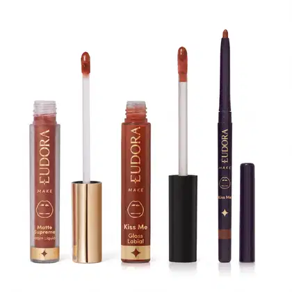 Imagem do produto Combo Eudora e Adam: Lapiseira Multifuncional 300mg + Batom Líquido Matte 4ml + Gloss Labial 5,2ml