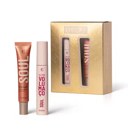 Imagem do produto Kit Presente de Natal Eudora Soul: Máscara De Cílios Volumaço 10g + Blush Líquido Pêssego Saudável 15ml
