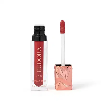 Imagem do produto Batom Líquido Cremoso Metals Rosé Terracota Exclusivo Eudora Make 2,5m