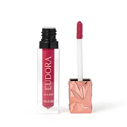 Imagem do produto Batom Líquido Cremoso Metals Rosé Malva Refinado Eudora Make 2,5ml