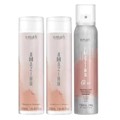 Kit Emáh Hair Care Amazing Trio Glow, 3 produtos.