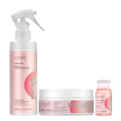 Kit Emáh Hair Care Miracle Repair Trio Basic, 3 produtos.