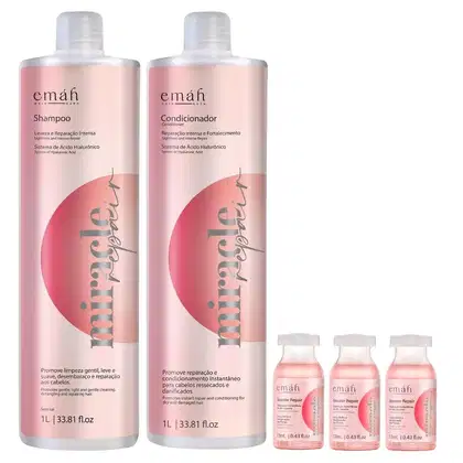 Kit Emáh Hair Care Miracle Repair Five Salon Boost, 5 produtos.