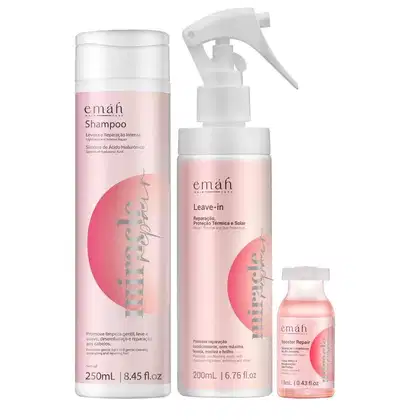 Kit Emáh Hair Care Miracle Repair Trio Treatment, 3 produtos.