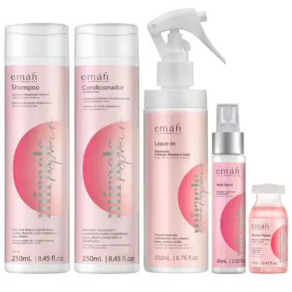 Kit Emáh Hair Care Miracle Repair Five Home Boost, 5 produtos.