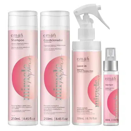 Kit Emáh Hair Care Miracle Repair Four, 4 produtos.