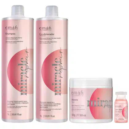 Kit Emáh Hair Care Miracle Repair Four Power, 4 produtos.