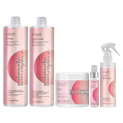 Kit Emáh Hair Care Miracle Repair Five Power, 5 produtos.