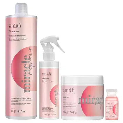 Kit Emáh Hair Care Miracle Repair Quarteto Power Salon, 4 produtos.
