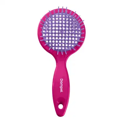 Imagem do produto Escova Favo Redonda Rosa C/ Chaveiro -Dompel