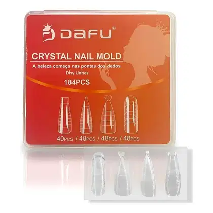 Imagem do produto DAFU - Molde F1 Cristal 184 Peças 4 Formatos Para Alongamento de Unhas Express Gel Fibra