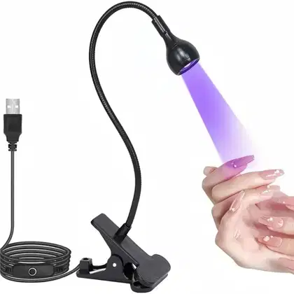 Imagem do produto DAFU - Secador Led Flexível Preta Usb com Garra Articulável de Mesa Para Secagem de Unhas