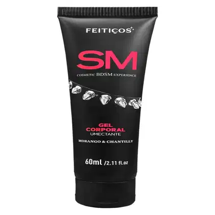 Imagem do produto SM Gel Corporal Umectante Excitante Sabor Morango &amp; Chantilly - Feitiços Aromáticos - 60g