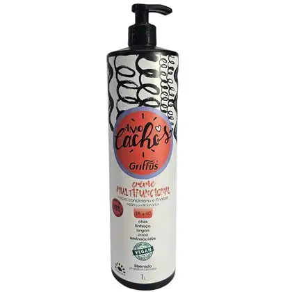 Imagem do produto Griffus Amo Cachos Creme Multifuncional Limpa, Condiciona e Finaliza 2A a 4C Vegano 1L