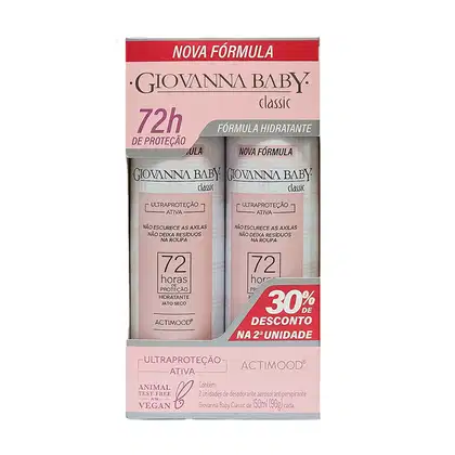 Imagem do produto Giovanna Baby Kit Desodorante Aerosol Antiperspirante Classic 150ml 2un
