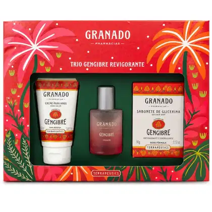 Imagem do produto Kit Trio Gengibre Revigorante ( Colônia 30ml + Sabonete Glicerina 90g + Creme para Mãos 50ml )