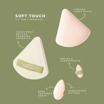 Imagem do produto Kit Esponjas Para Maquiagem Soft Touch Silk Skin Ruby Rose