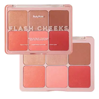Imagem do produto Paleta de Blush e Iluminador Flash Cheeks Ruby Rose