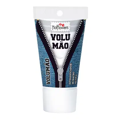 A imagem mostra o Gel Lubrificante Masculino HotFlowers Volumão.