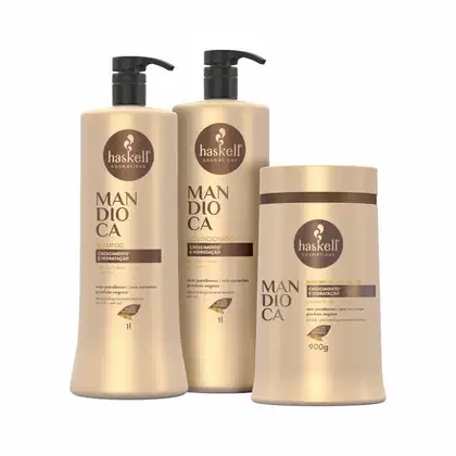 Imagem do produto Kit Haskell Mandioca Shampoo+ Condicionador 1L+ Máscara 900g