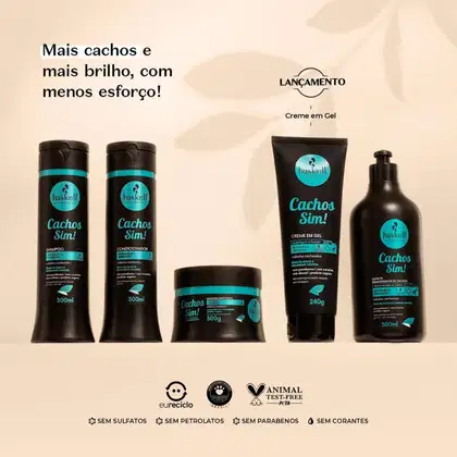 Imagem do produto Kit Shampoo Condicionador Haskell Cachos Sim! Nutrição 500ml