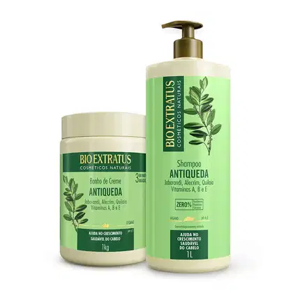 Imagem do produto Kit Bio Extratus Jaborandi Antiqueda Shampoo e  Banho de Creme 1Litro/Kg