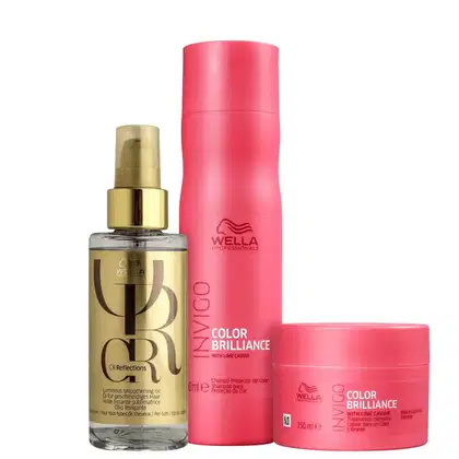 Imagem do produto Kit Wella Professionals Invigo Color Brilliance + Oil Trio (3 Produtos)