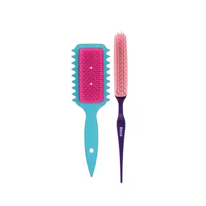 Imagem do produto KIT ESCOVA FLEX FITA CURL E PENTE PARA FITAGEM - RICCA