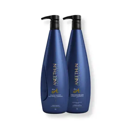 Imagem do produto Kit Aneethun Linha A - Shampoo 1L e Creme de Silicone 1L