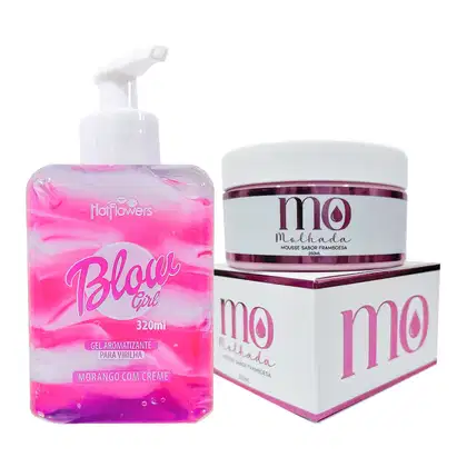 Imagem do produto Kit Blow Girl Morango com Creme  320ml e Mousse Hidratante Aveludado Corporal e Íntimo Framboesa 200ml