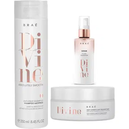 Imagem do produto kit Braé Divine Anti Frizz Shampoo + Máscara Hidratação 200g + Sérum 60ml