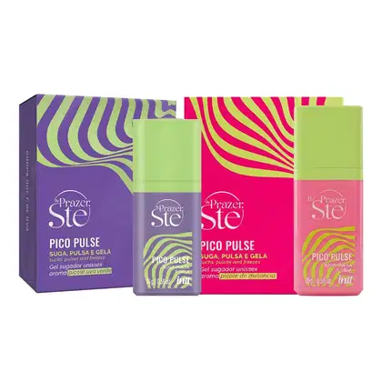 Imagem do produto Kit 2 Pico Pulse Intt Sugador em Gel Que Suga Pulsa Vibra E Excita Unissex Melancia e Picolé de Uva Verde