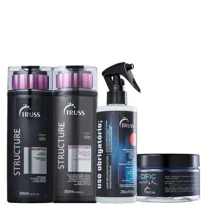 Imagem do produto Kit Truss Structure - Shampoo 300ml + Condicionador 300ml + Uso Obrigatório 260ml + Máscara Specific 180g