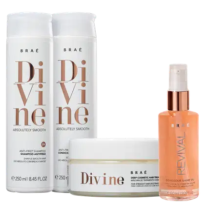 Imagem do produto Kit Divine Shamp, Cond, Masc + Shine Oil BRAÉ