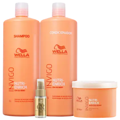 Kit Wella Professionals Invigo Nutri-Enrich Quarteto Shine Salon Care, 4 produtos.