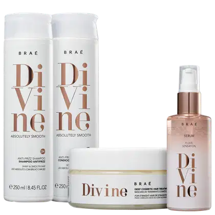 Imagem do produto Kit Shampoo, Cond, Mascara Antifrizz e Sérum BRAÉ Divine