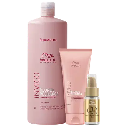 Imagem do produto Kit Blonde Recharge Shampoo, Cond e Oil Reflections - Wella